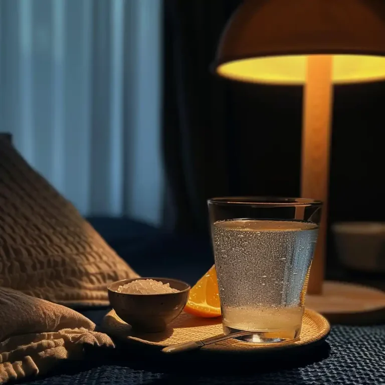 Sprinkling a pinch of Himalayan salt into warm water — step one of the ritual