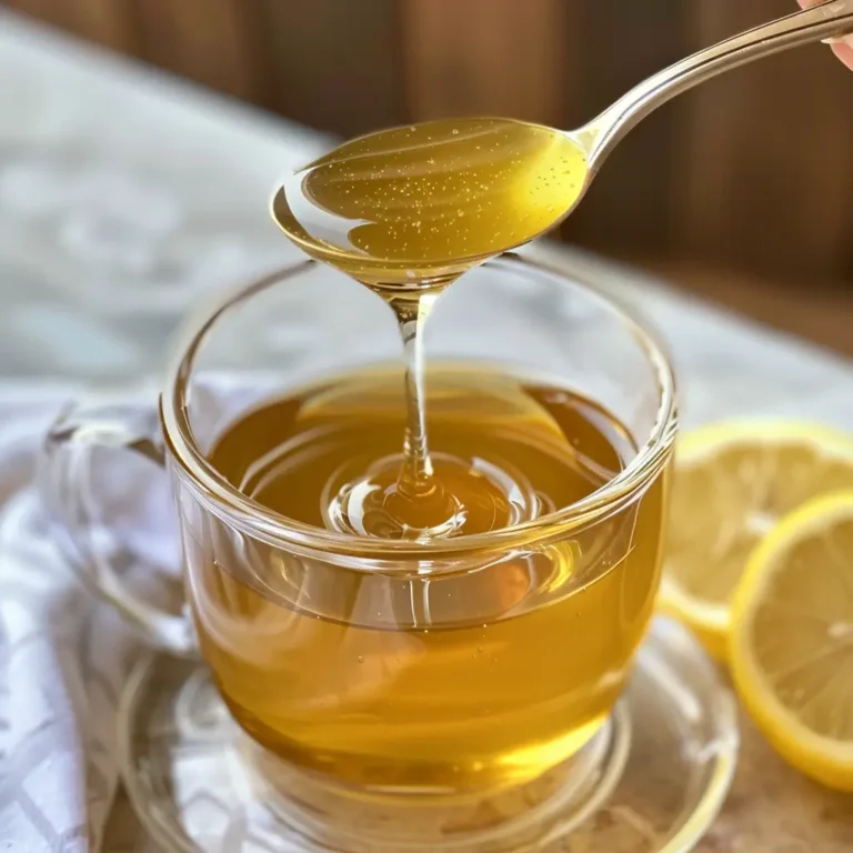 Warm honey drink in a glass mug with lemon and cinnamon – a natural brain-boosting remedy