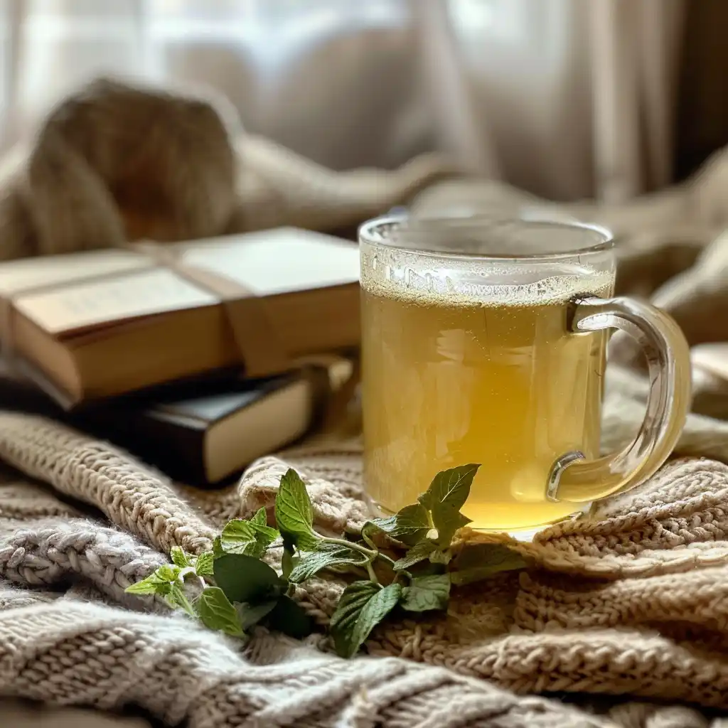 Gelatin-infused tea and broth served in cozy mugs as a gentle weight-loss friendly drink