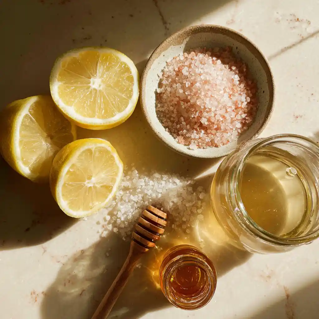 Woman’s hand holding a healthy natural electrolyte drink near a kitchen window