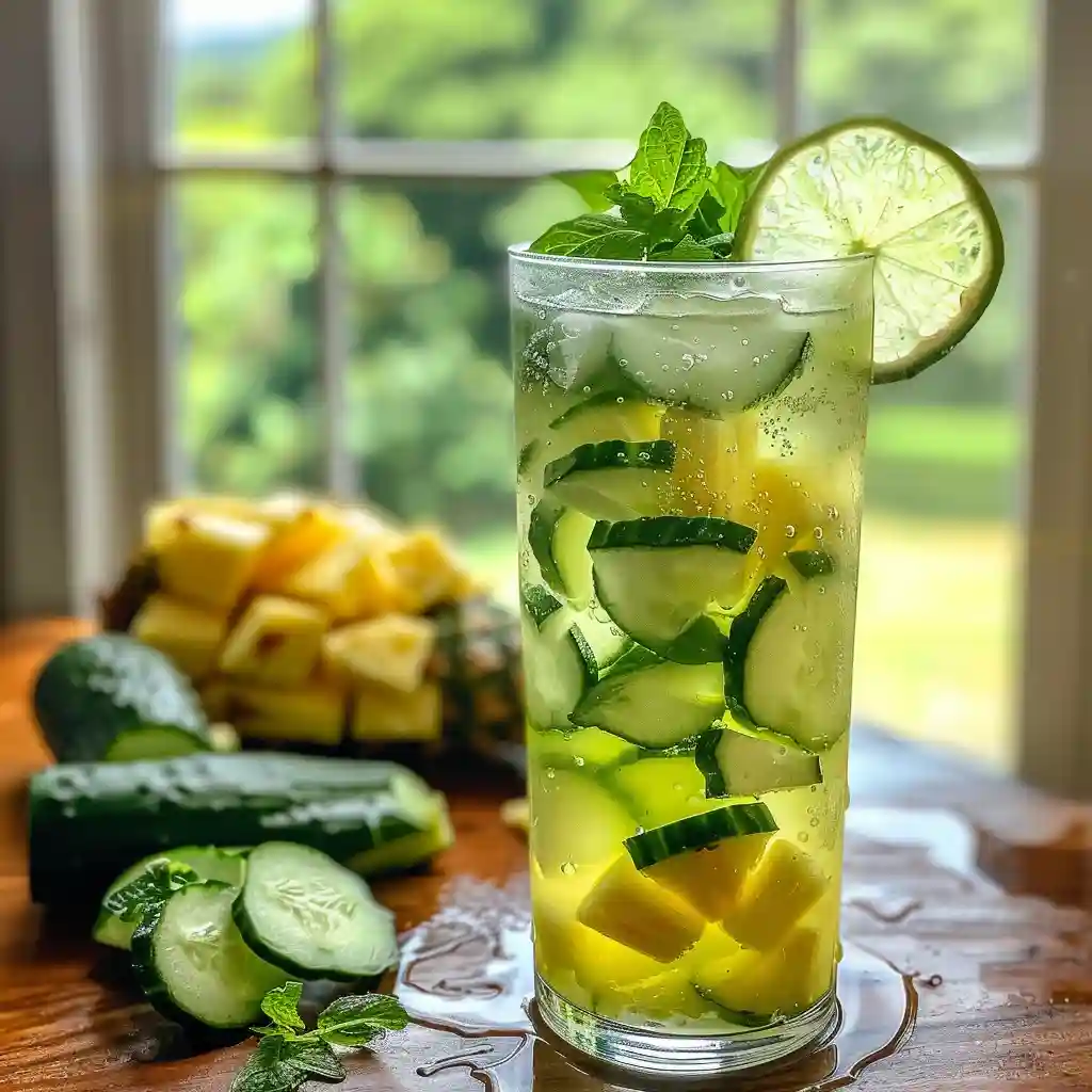 Infused water pitcher with lemon, cucumber, and mint for the 4-ingredient TikTok weight loss drink