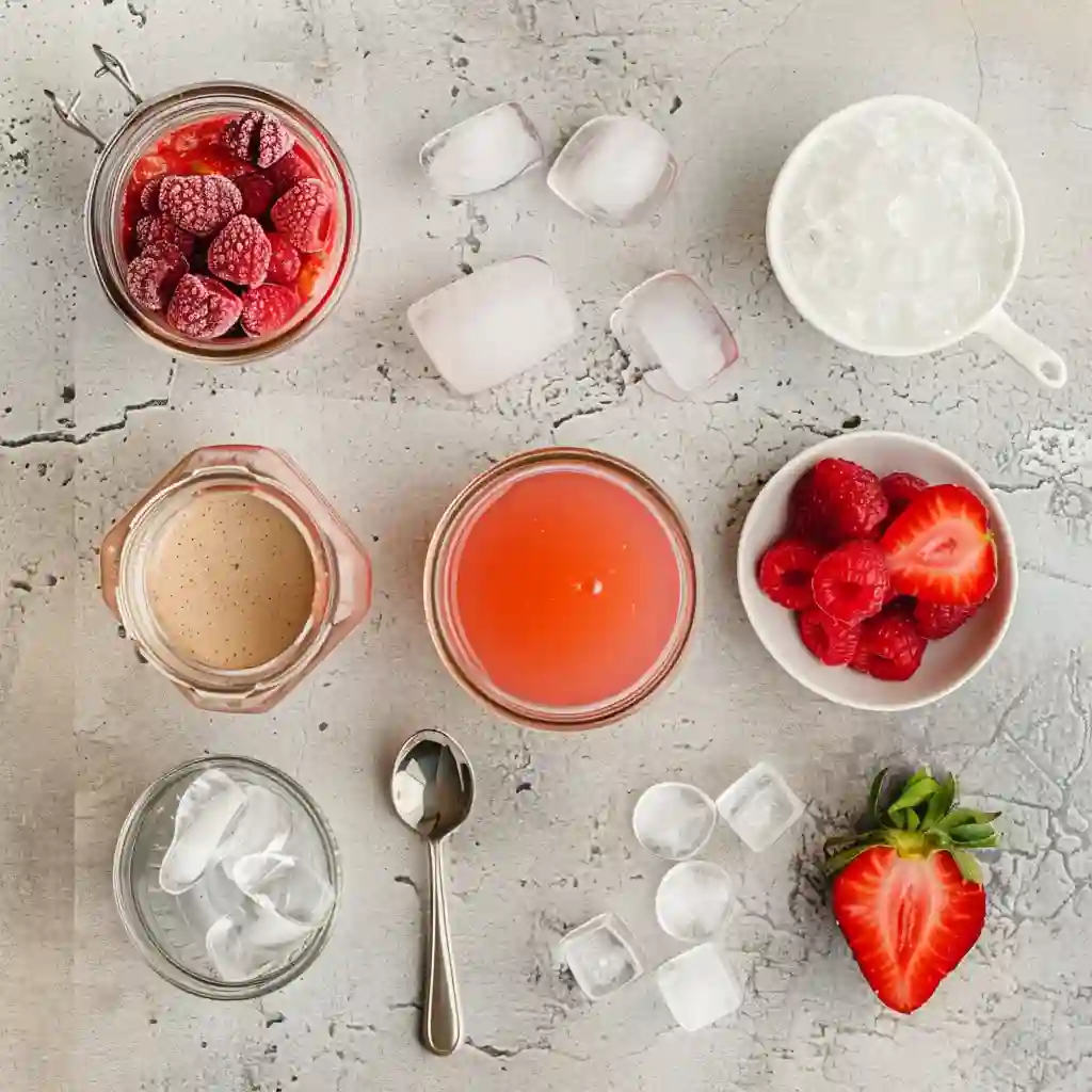 TikTok pink drink being poured as passion tea goes over ice in a glass