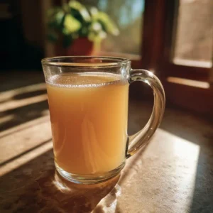 Warm mug of the baking soda trick recipe with fizz and steam