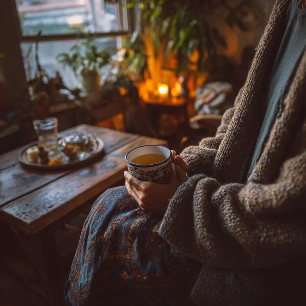 Jamaican Cowboy Drink on table in cozy living room scene