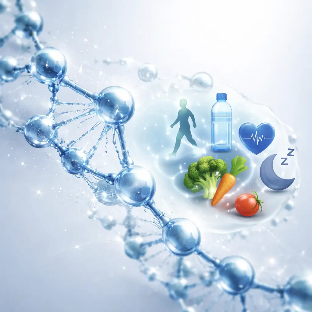 Collagen and gelatin molecular structure illustration for health article