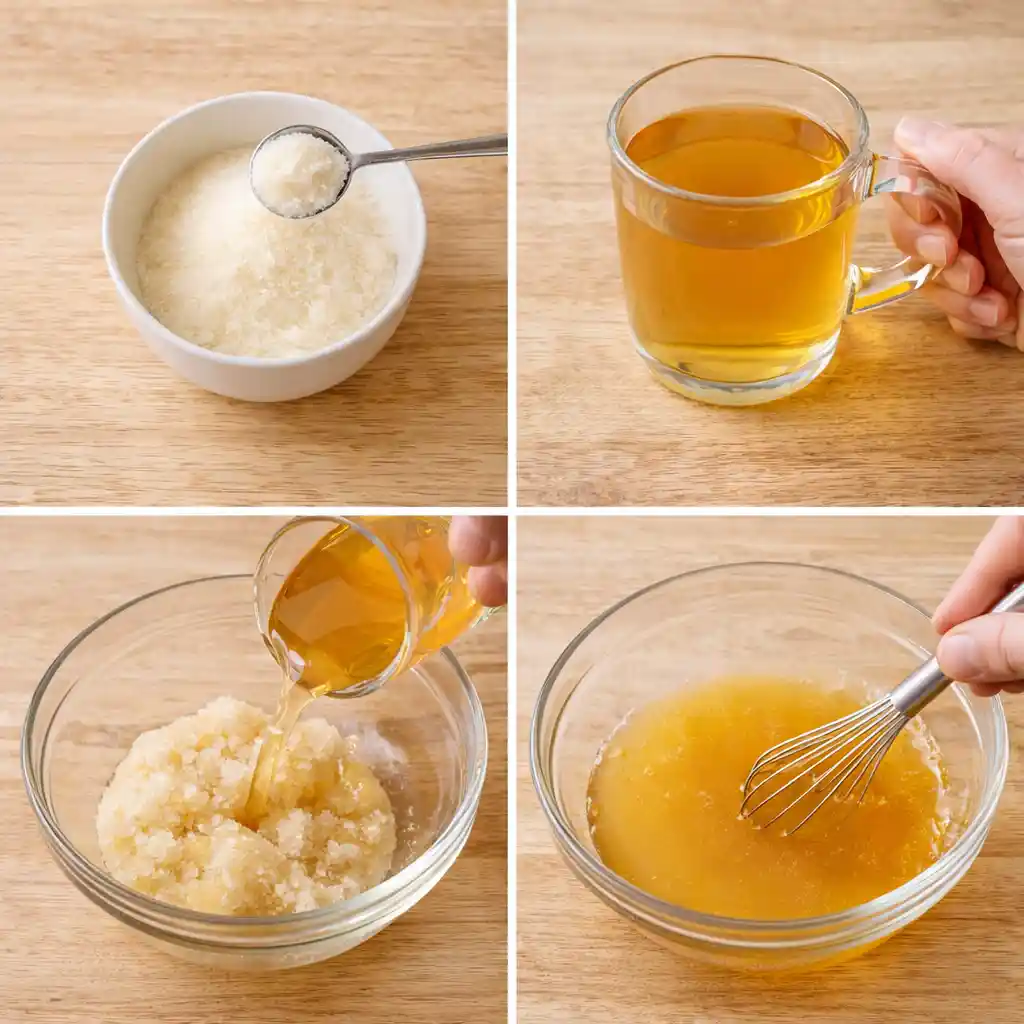Fresh gelatin cubes with cucumber and mint garnish