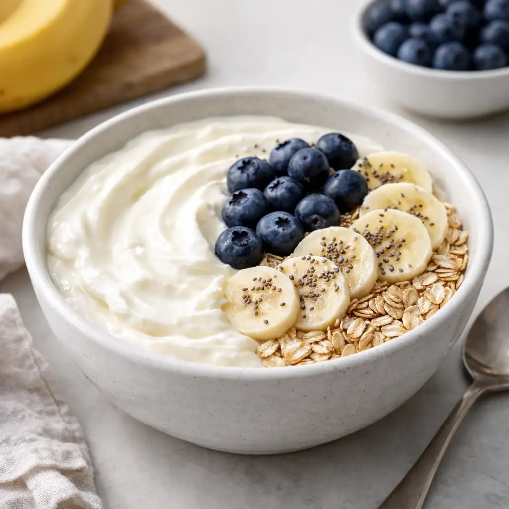 Greek yogurt and regular yogurt comparison with fruit