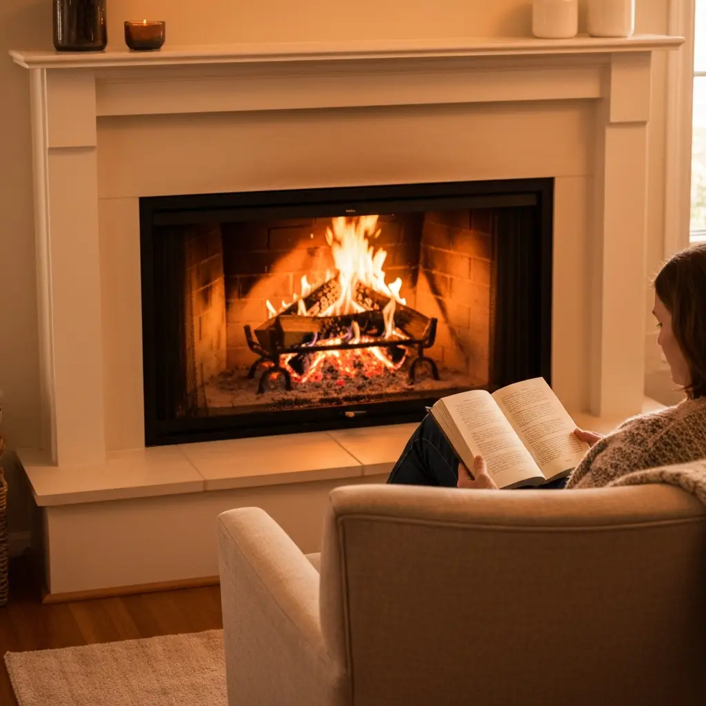 Person relaxing with a homemade smoothie and fresh ingredients on a side table