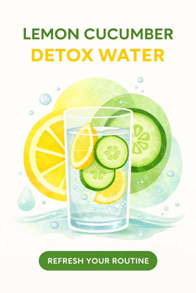 Lemon Cucumber Detox Water -Pinterest-ready vertical wellness hydration graphic